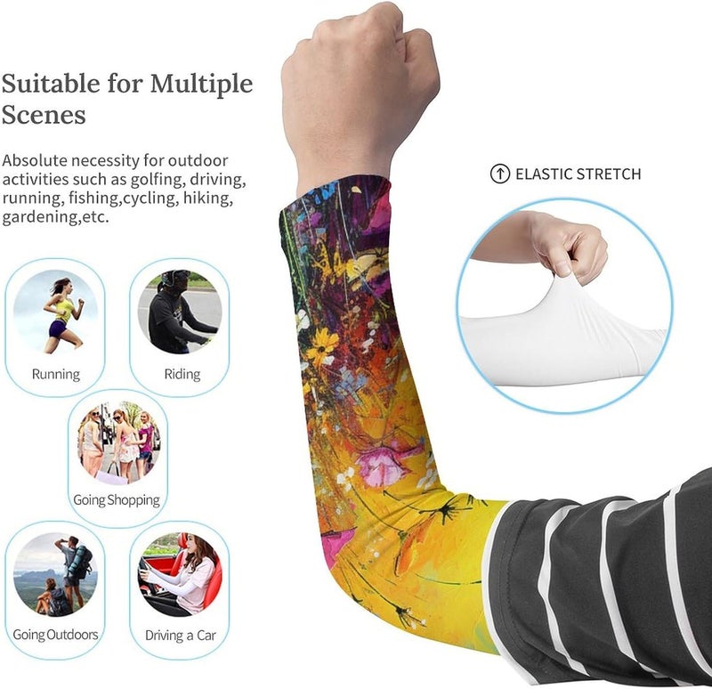 QiErDesign Marble Sports Compression Arm Sleeves for Men & Women - Youth Arm Sleeve Baseball Volleyball Sleeves & Basketball Sleeve - Image 2